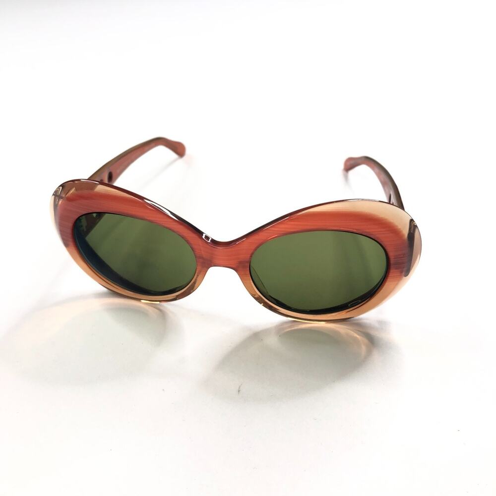 Morgenthal Frederics Bone? Round 55/20 VTG Sunglasses MINT Burnt Brown Orange HR